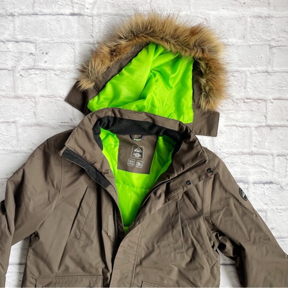 MCKINLEY Kids coat olive green with hood AquaMax Jacket - Picture 2 of 7